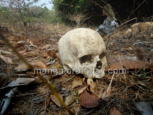 Human Skull found at Ajilakadu near Kaup